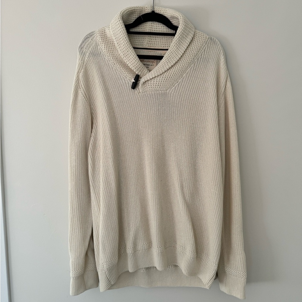 NWT Weatherproof Mens XXL Cream Knitted Sweater